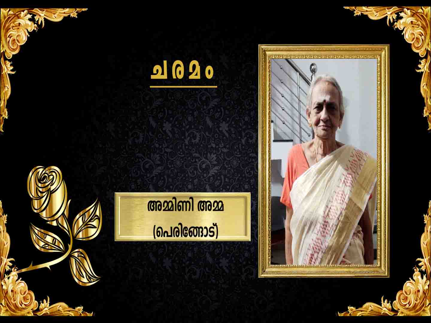 പെരിങ്ങോട് ഉണ്ണിയാടി വീട്ടില് പരേതനായ ബാലകൃഷ്ണന് നായരുടെ ഭാര്യ അമ്മിണി അമ്മ (82) നിര്യാതയായി