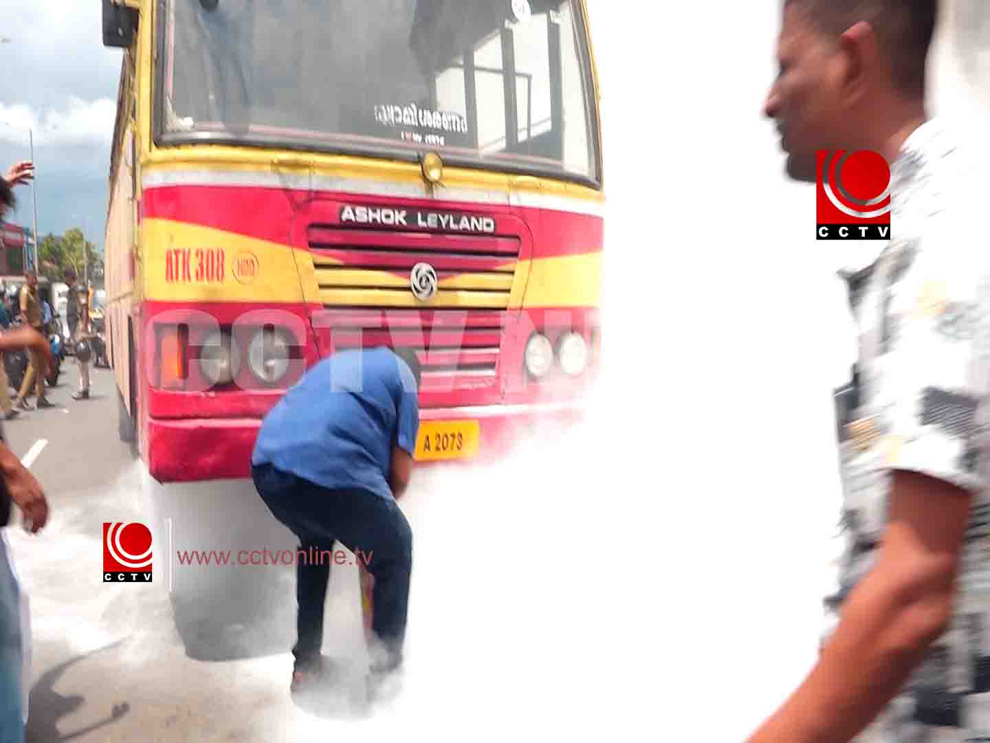 kcy ബസ് കത്തിയത് പരിഭ്രാന്തി പരത്തി