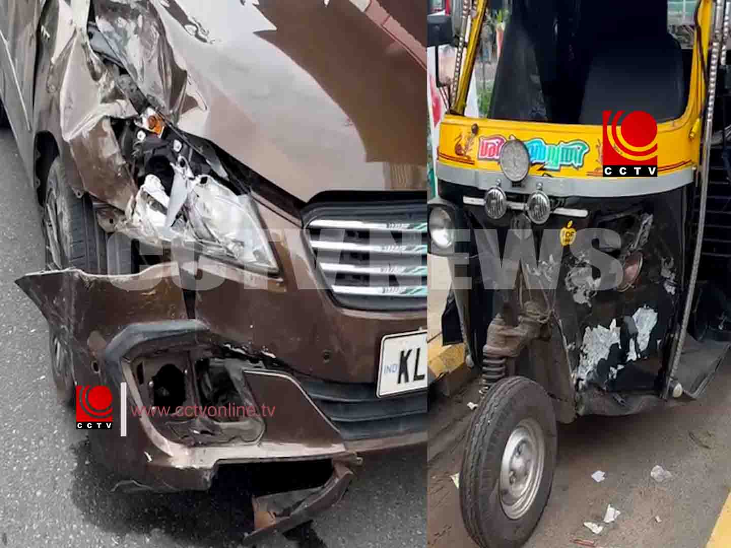 പന്നിത്തടത്ത് കാറും ഓട്ടോറിക്ഷയും കൂട്ടിയിടിച്ച് അപകടം