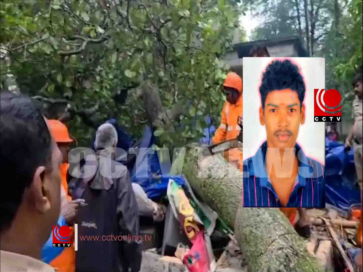 വീടിനു മുകളിലേക്ക് മരം ഒടിഞ്ഞുവീണ് ഉറങ്ങിക്കിടന്നിരുന്ന യുവാവിന് ദാരുണാന്ത്യം