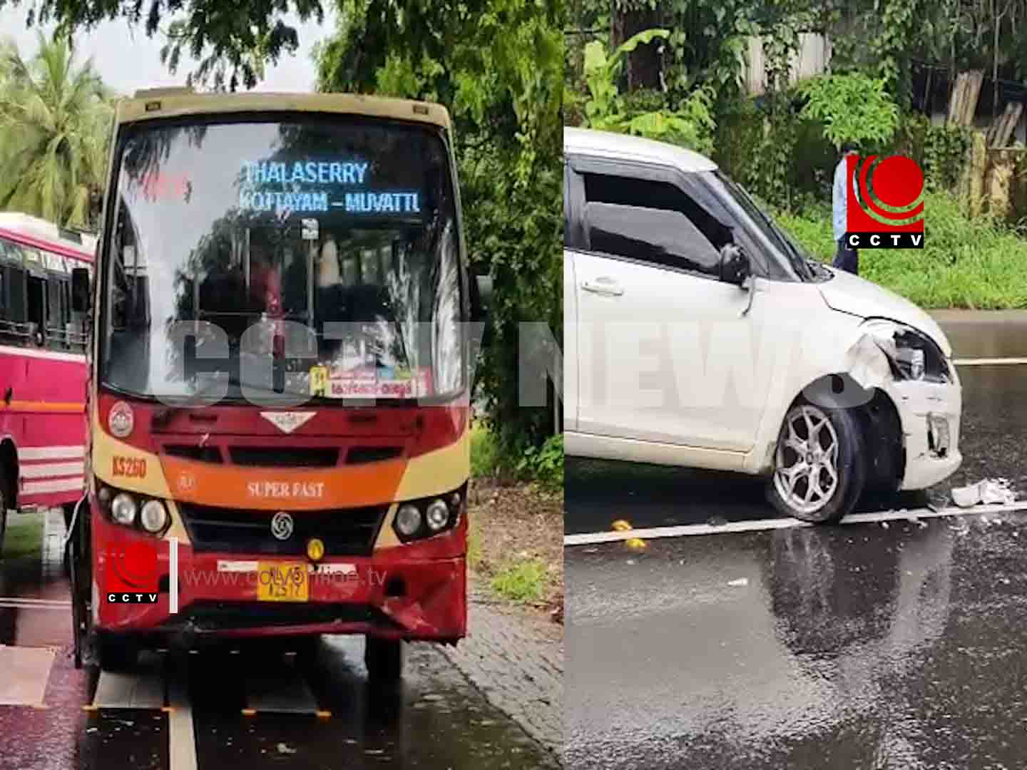 കെഎസ്ആര്ടിസി ബസും കാറും കൂട്ടിയിടിച്ച് അപകടം ; ആര്ക്കും പരിക്കില്ല